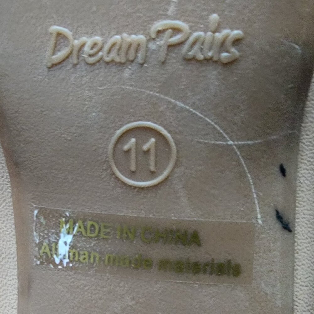 Dream Pairs Beige Leather Open Toe High Heels Size 11 - Picture 16 of 16